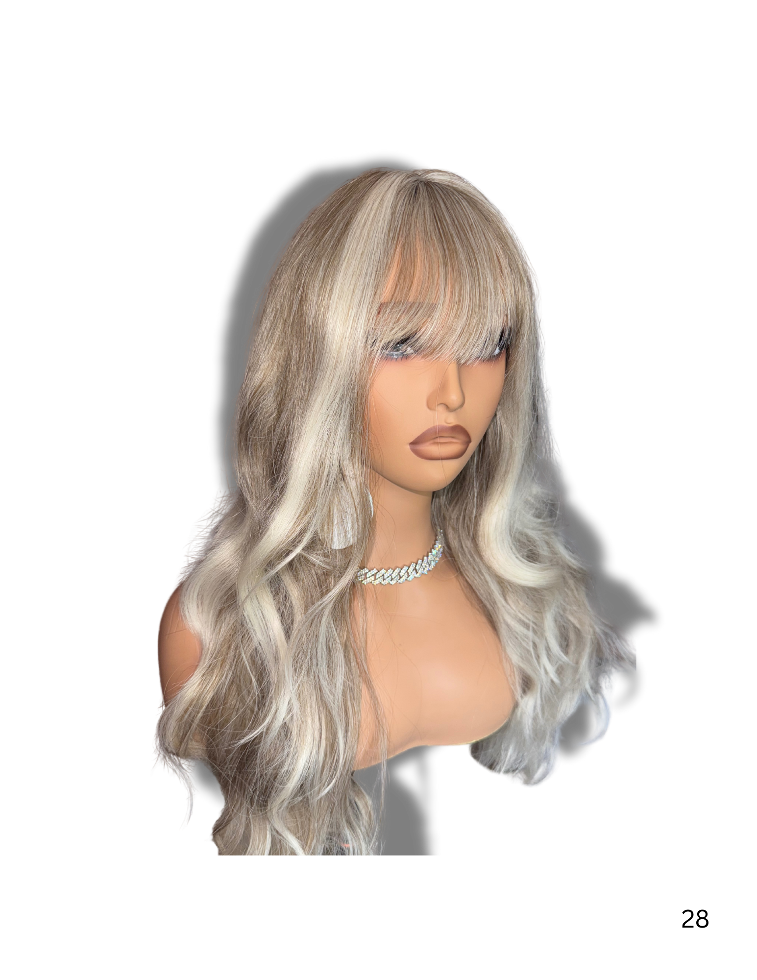 Blonde Highlight Synthetic Wig High Quality Heat Resistant Ready To Wear